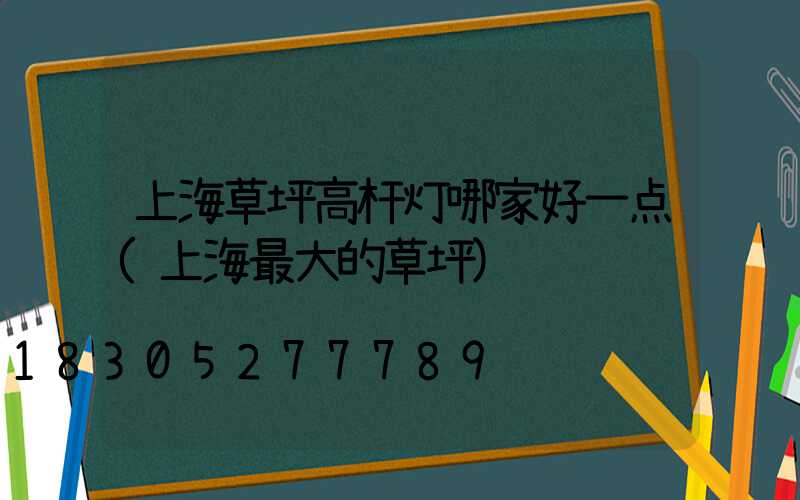 上海草坪高杆灯哪家好一点(上海最大的草坪)