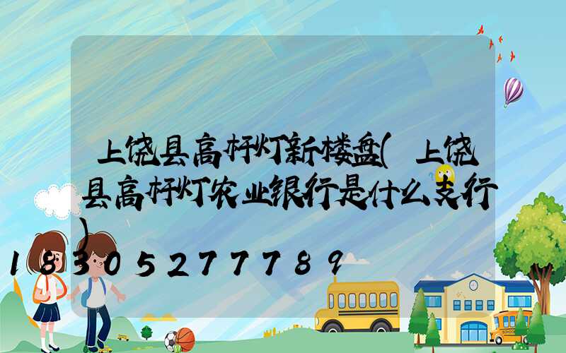 上饶县高杆灯新楼盘(上饶县高杆灯农业银行是什么支行)