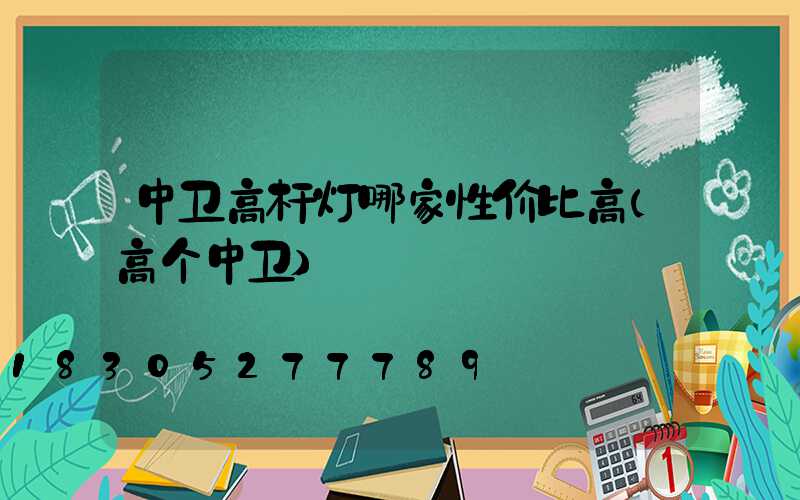 中卫高杆灯哪家性价比高(高个中卫)