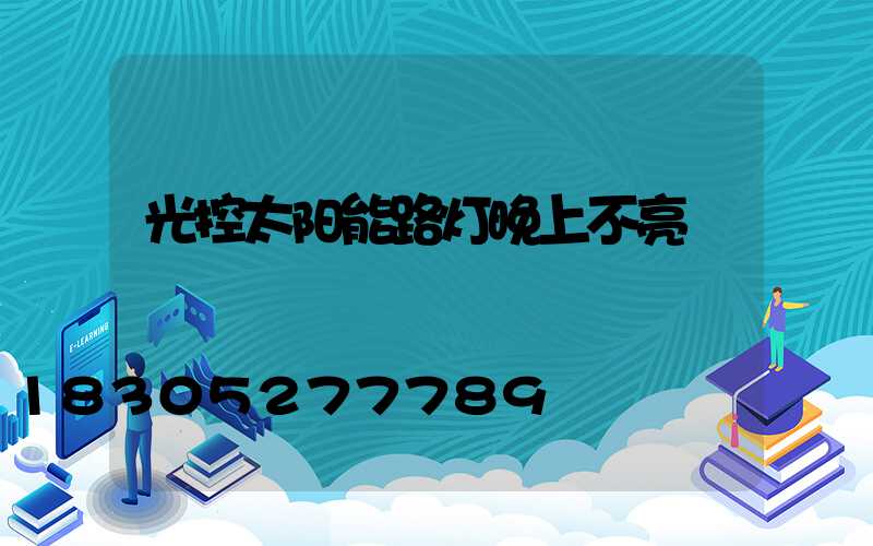 光控太阳能路灯晚上不亮