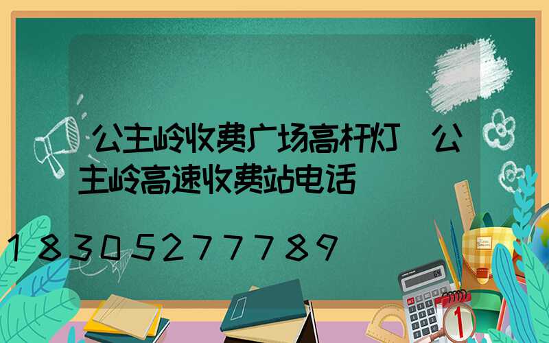 公主岭收费广场高杆灯(公主岭高速收费站电话)