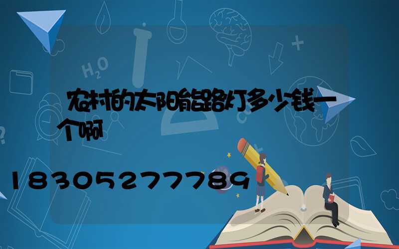 农村的太阳能路灯多少钱一个啊