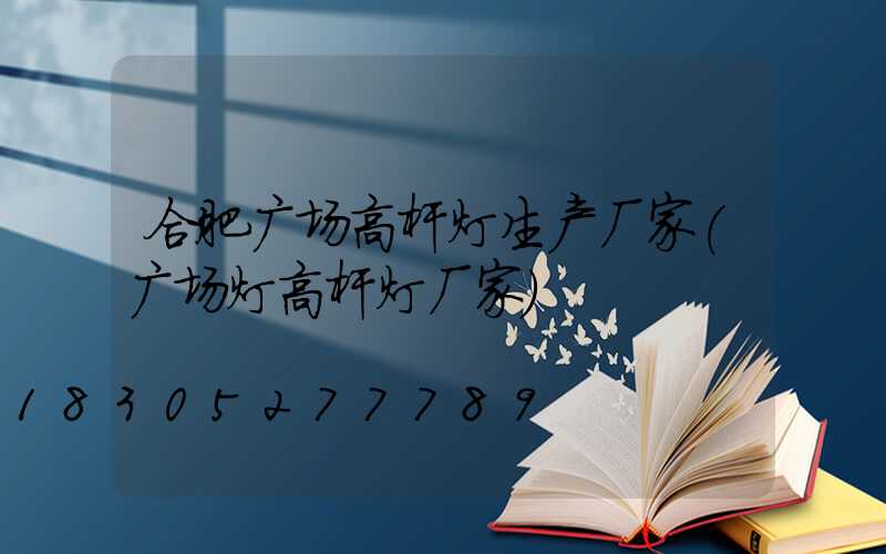 合肥广场高杆灯生产厂家(广场灯高杆灯厂家)