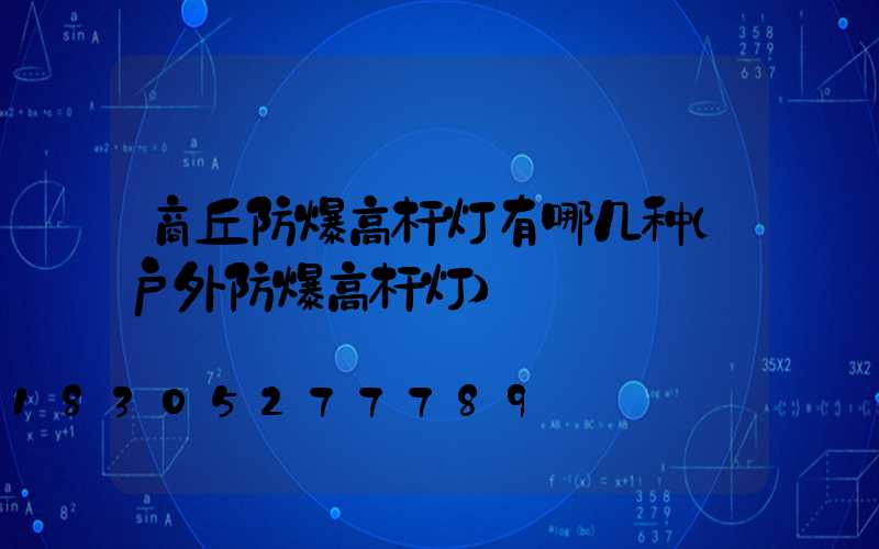 商丘防爆高杆灯有哪几种(户外防爆高杆灯)