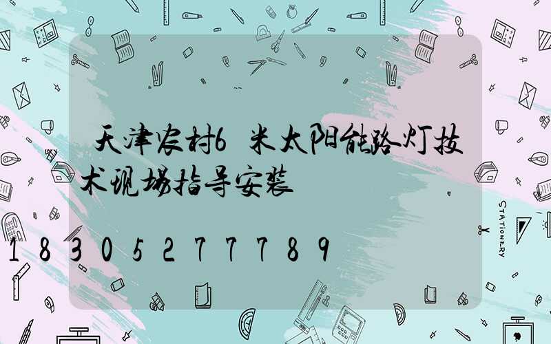 天津农村6米太阳能路灯技术现场指导安装