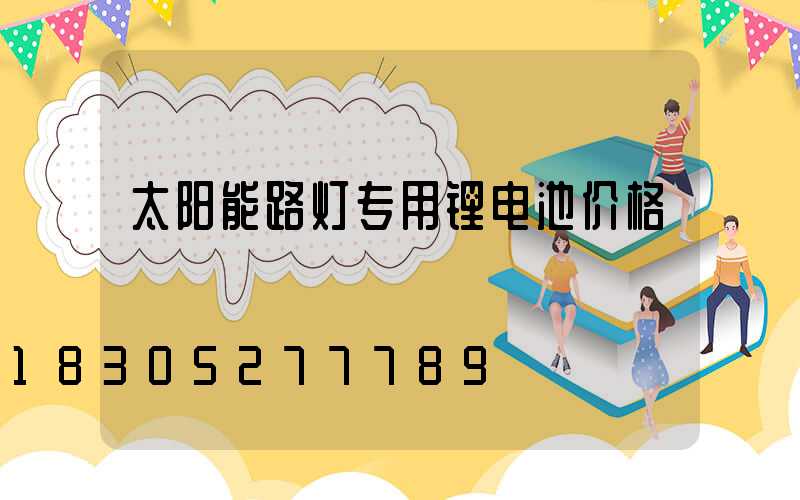 太阳能路灯专用锂电池价格