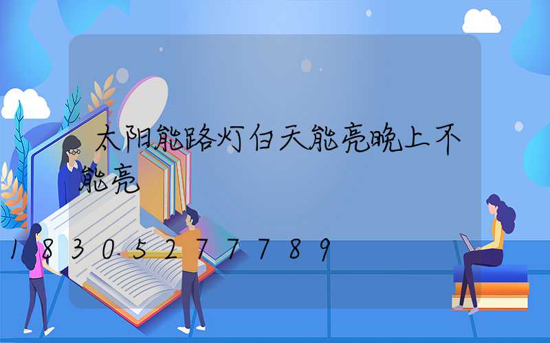 太阳能路灯白天能亮晚上不能亮