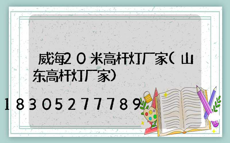 威海20米高杆灯厂家(山东高杆灯厂家)