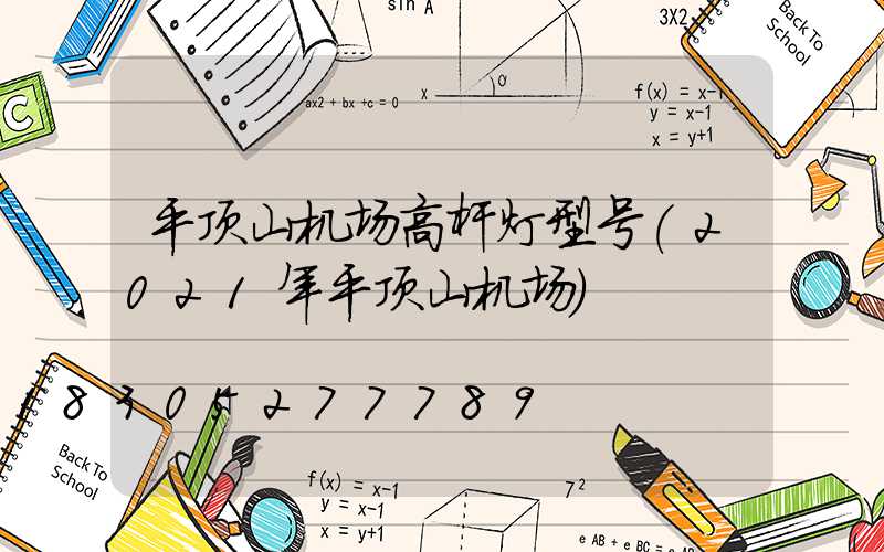 平顶山机场高杆灯型号(2021年平顶山机场)