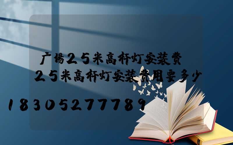 广场25米高杆灯安装费(25米高杆灯安装费用要多少)