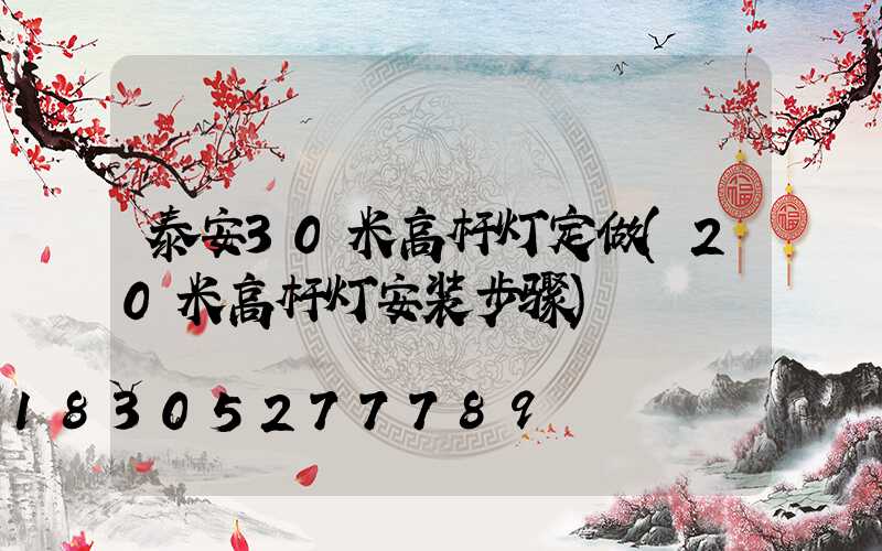 泰安30米高杆灯定做(20米高杆灯安装步骤)