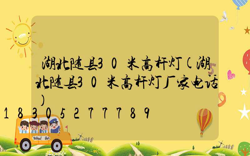 湖北随县30米高杆灯(湖北随县30米高杆灯厂家电话)