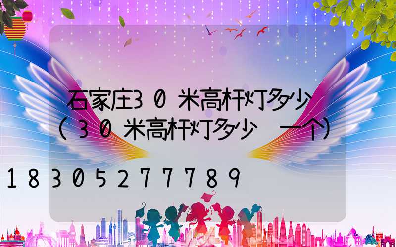 石家庄30米高杆灯多少钱(30米高杆灯多少钱一个)