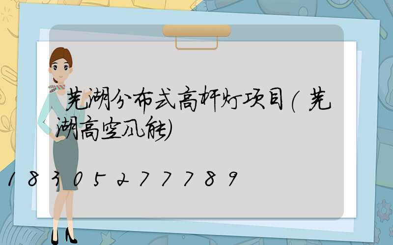 芜湖分布式高杆灯项目(芜湖高空风能)