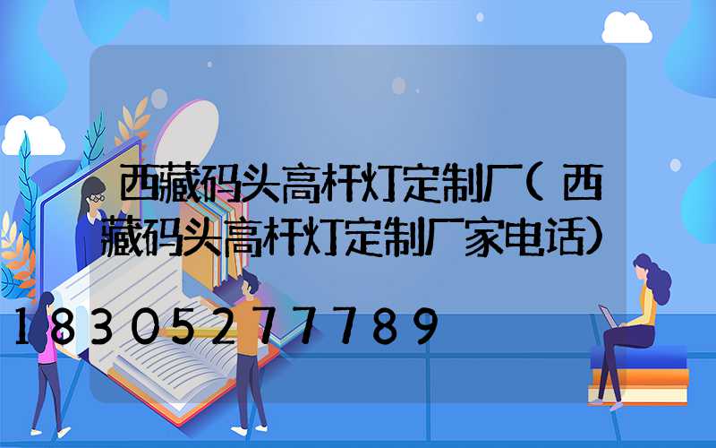 西藏码头高杆灯定制厂(西藏码头高杆灯定制厂家电话)