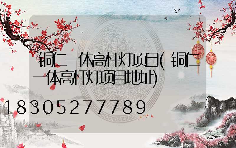 铜仁一体高杆灯项目(铜仁一体高杆灯项目地址)