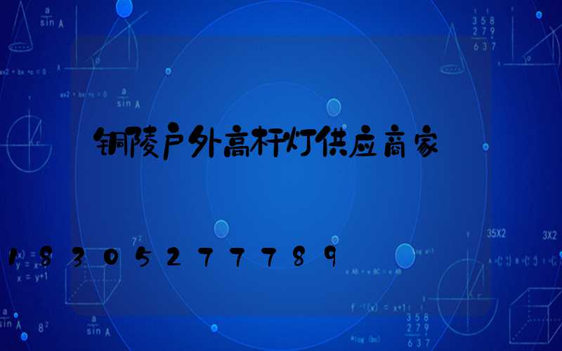 铜陵户外高杆灯供应商家