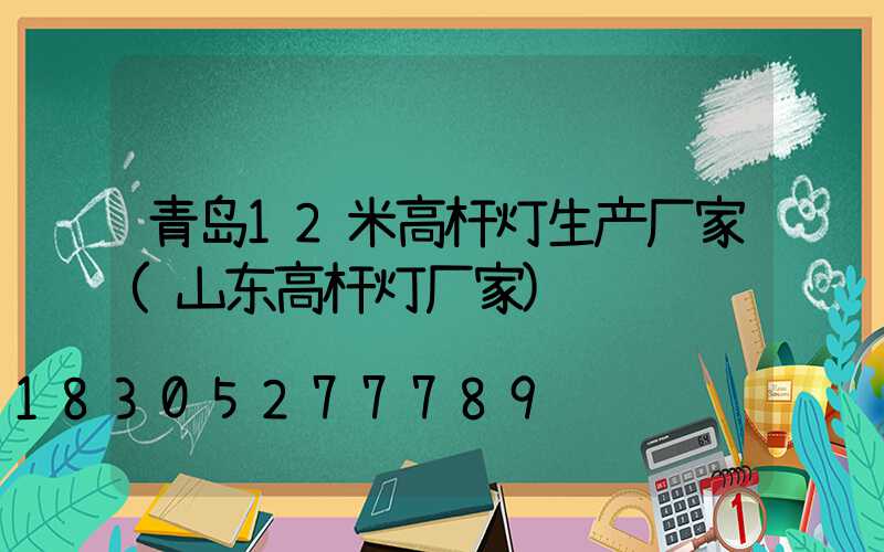 青岛12米高杆灯生产厂家(山东高杆灯厂家)